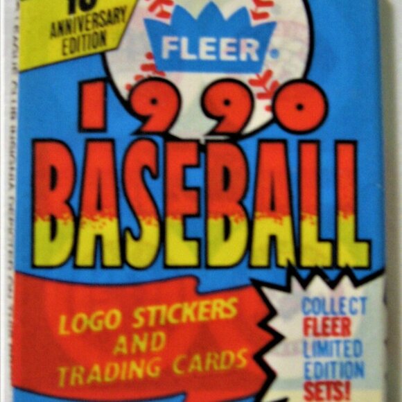 1990 Fleer single pack baseball cards 15 cards per pack - 14 Packs in all - Picture 2 of 2